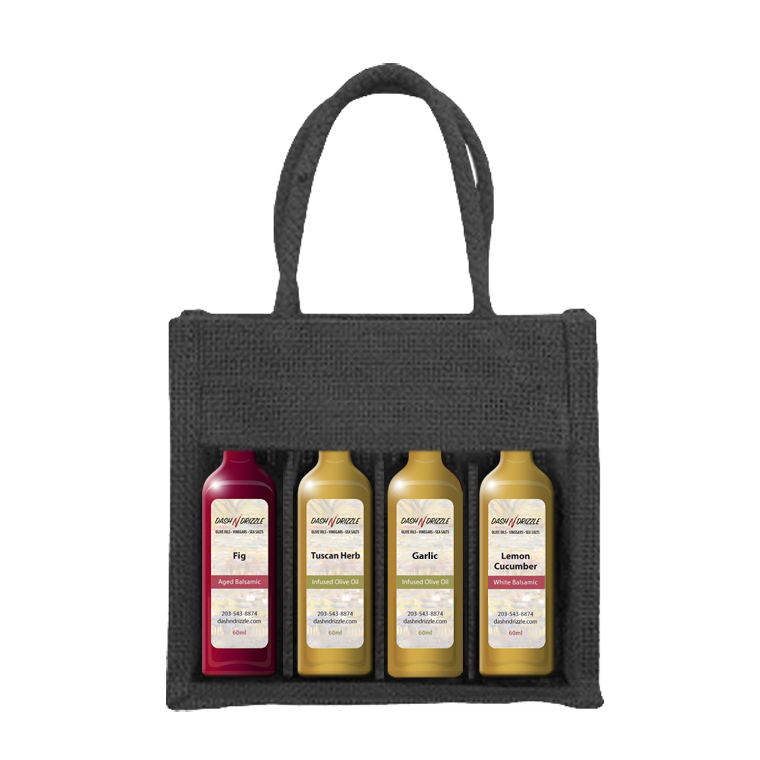 Sampler Set of 4 Bottles with Jute Bag